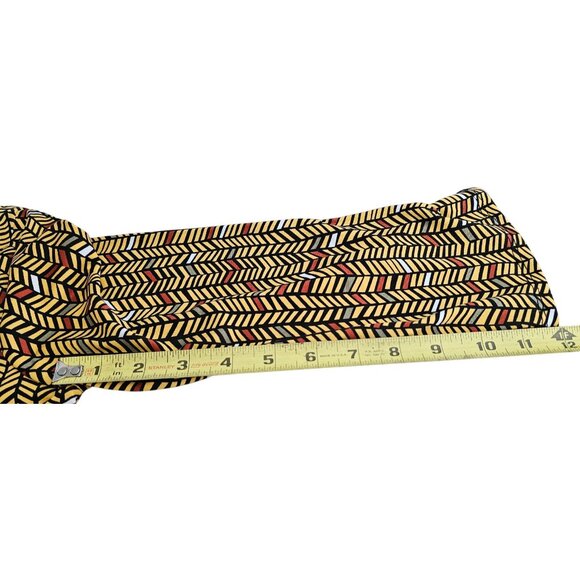 Notations Womens Blouse 3/4 Sleeve Abstract Yellow Keyhole Embellished Sz M NWT - Picture 6 of 12